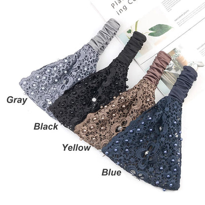 📢Bis zu 73 % Rabatt⚡️Damen Haarband mit Perlen & Strass – Breites Stirnband für Alltag💎✨