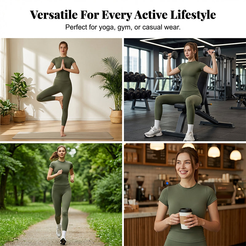 👚 60% RABATT! 🏃 Zweiteiliges Sportoutfit aus Baumwolle für Damen – Bequemes Oberteil & Leggings, Perfekt für Training & Freizeit 💪
