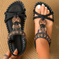 🔥Solange der Vorrat reicht 40 % Rabatt!🎉Flache Sandalen für Damen im Bohemian-Stil mit Perlenverzierung