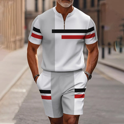 🔥Solange der Vorrat reicht 40 % Rabatt!🎉Herren-Hemd-und-Shorts-Set mit Viertelreißverschluss