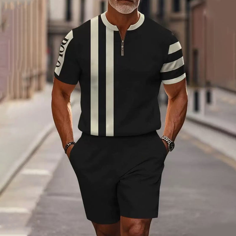 🔥Solange der Vorrat reicht 40 % Rabatt!🎉Herren-Hemd-und-Shorts-Set mit Viertelreißverschluss