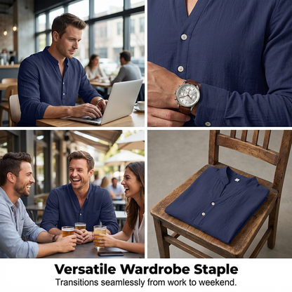 🔥Solange der Vorrat reicht 40 % Rabatt!🎉Lässiges Henley-T-Shirt für Herren