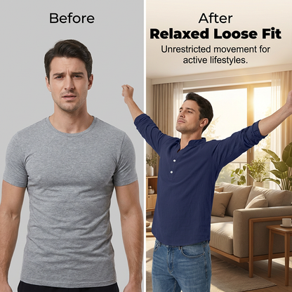 🔥Solange der Vorrat reicht 40 % Rabatt!🎉Lässiges Henley-T-Shirt für Herren