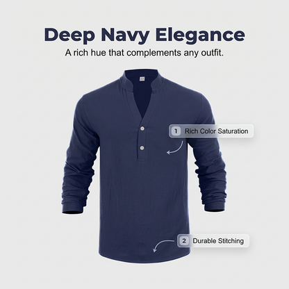 🔥Solange der Vorrat reicht 40 % Rabatt!🎉Lässiges Henley-T-Shirt für Herren