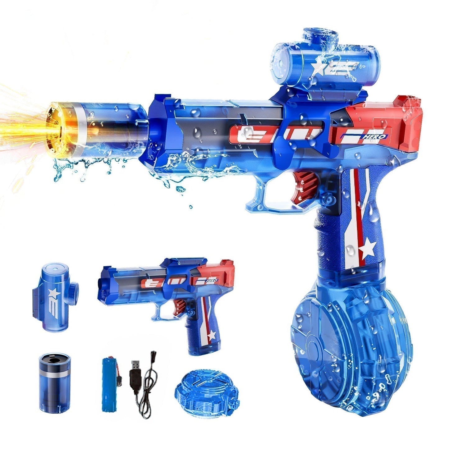 🔥Solange der Vorrat reicht 40 % Rabatt!🎉Elektrische Wasserpistole: Eismaus mit Taschenlampe⚡💦🔥