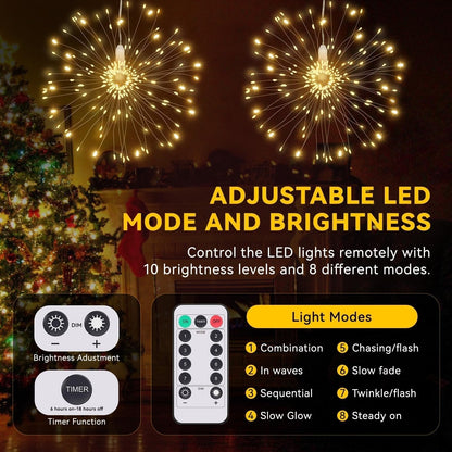 🔥Solange der Vorrat reicht 40 % Rabatt!🎉Hängende Starburst Fairy Lights für Weihnachten