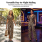 🐆✨ Damen Jumpsuit 2026 – Retro Leopardenmuster, V-Ausschnitt, Tailliert mit Falten, Weites Bein Y2K Style