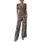 🐆✨ Damen Jumpsuit 2026 – Retro Leopardenmuster, V-Ausschnitt, Tailliert mit Falten, Weites Bein Y2K Style