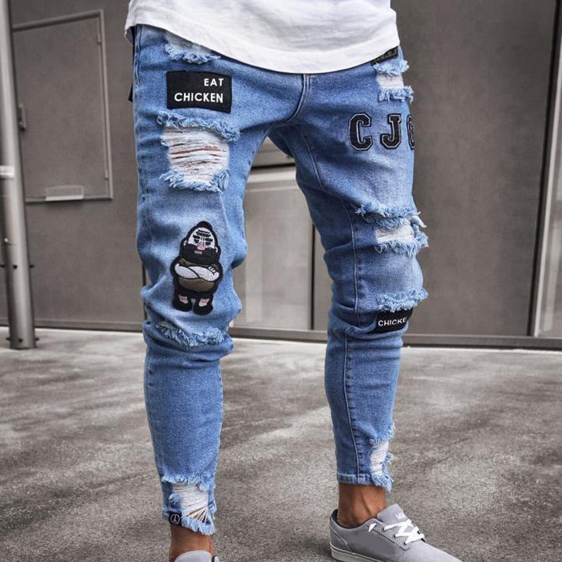 👖🔥 Herren Jeans in Schwarz – Slim Fit mit Destroyed-Effekt, Moderner Streetstyle