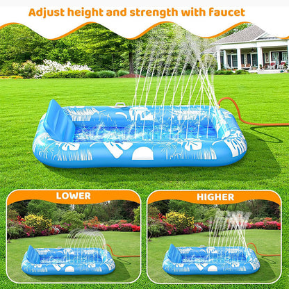 💦Aufblasbare Pool-Sonnenliege – mit automatischer Sprühkühlung. Abnehmbares Kissen, Getränkehalter und Sicherheitsgriffe. Geeignet für 2 Erwachsene (bis 159 kg). Ideal für Garten oder Strand! 🏖️🌞