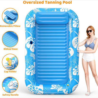 💦Aufblasbare Pool-Sonnenliege – mit automatischer Sprühkühlung. Abnehmbares Kissen, Getränkehalter und Sicherheitsgriffe. Geeignet für 2 Erwachsene (bis 159 kg). Ideal für Garten oder Strand! 🏖️🌞