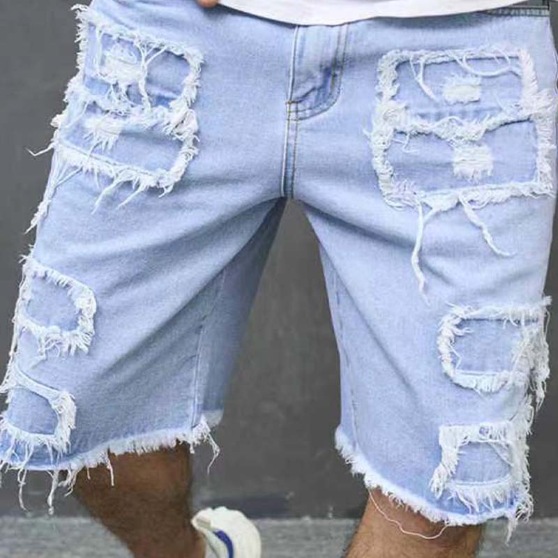 Herren-Ripped-Denim-Shorts mit Fransen-Details📦Kostenloser Versand🔥