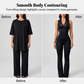 ✨🔥Eleganter Jumpsuit mit V-Ausschnitt, Spitzenverzierung und ausgestelltem Bein🖤