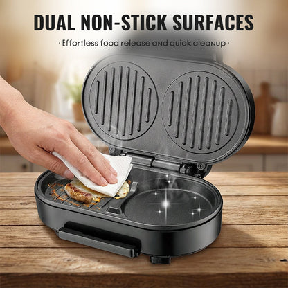 🥞 Multifunktionale Grillplatte & Frühstücksmaschine 🥩 Perfekt für Frühstück & Grillen