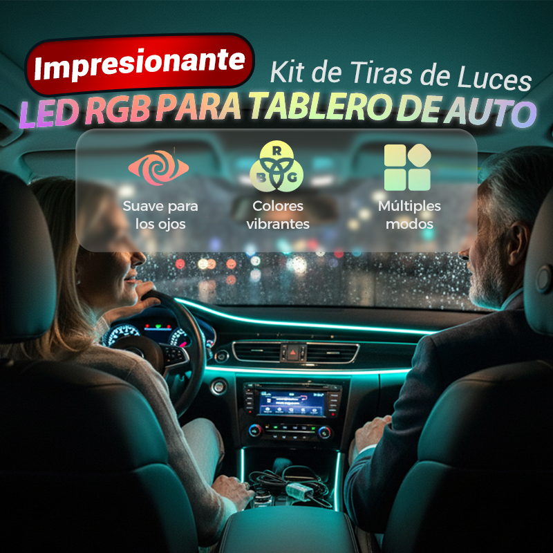 🔥Solange der Vorrat reicht 40 % Rabatt!🎉Kit de Tiras de Luces LED RGB para Tablero de Auto