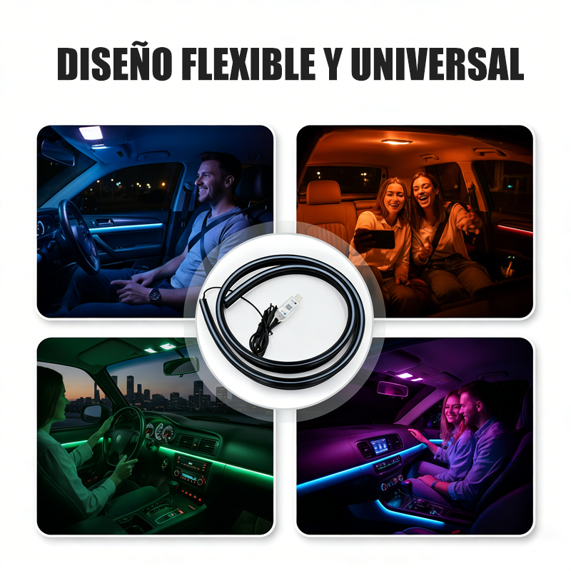 🔥Solange der Vorrat reicht 40 % Rabatt!🎉Kit de Tiras de Luces LED RGB para Tablero de Auto