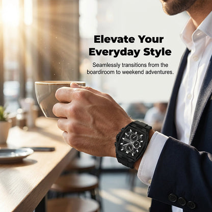 ⌚ 50% RABATT! 🔥 Moderne Fassförmige Gehäuseuhr für Männer – Elegantes Design, Präzises Quarzwerk & Zeitloser Stil ✨