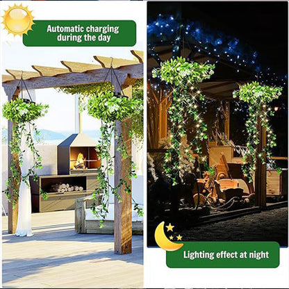 ☀️ KAUFE 3, ERHALTE 1 GRATIS! 🌿 Solar-Efeu-Lichterkette – Wasserdicht, 8 Modi & flexibel – Perfekt für Garten, Balkon & Wanddekoration 💡