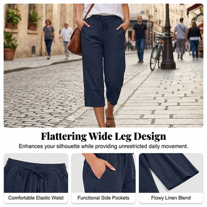 🔥Solange der Vorrat reicht 40 % Rabatt!🎉Baumwoll-Leinen-7/8-Hose für Damen – luftig & vielseitig👖☀️