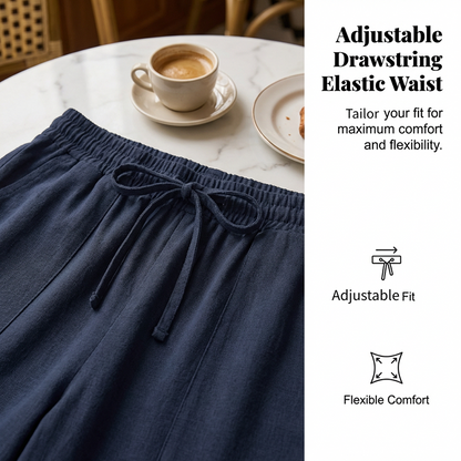 🔥Solange der Vorrat reicht 40 % Rabatt!🎉Baumwoll-Leinen-7/8-Hose für Damen – luftig & vielseitig👖☀️