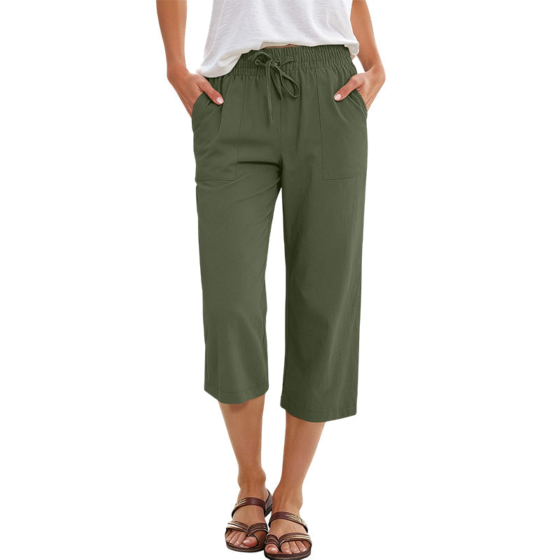🔥Solange der Vorrat reicht 40 % Rabatt!🎉Baumwoll-Leinen-7/8-Hose für Damen – luftig & vielseitig👖☀️