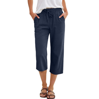 🔥Solange der Vorrat reicht 40 % Rabatt!🎉Baumwoll-Leinen-7/8-Hose für Damen – luftig & vielseitig👖☀️