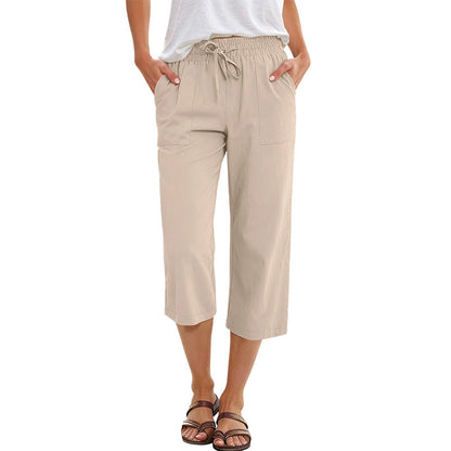 🔥Solange der Vorrat reicht 40 % Rabatt!🎉Baumwoll-Leinen-7/8-Hose für Damen – luftig & vielseitig👖☀️