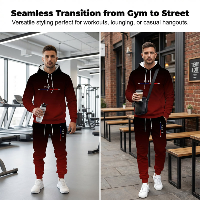 🔥Solange der Vorrat reicht 40 % Rabatt!🎉Herren Gradient Trainingsanzug-Set - Kapuzenpullover und Jogginghose