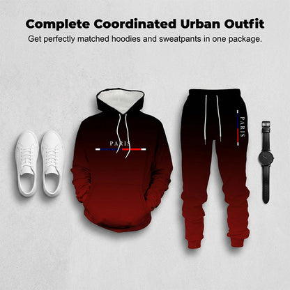 🔥Solange der Vorrat reicht 40 % Rabatt!🎉Herren Gradient Trainingsanzug-Set - Kapuzenpullover und Jogginghose
