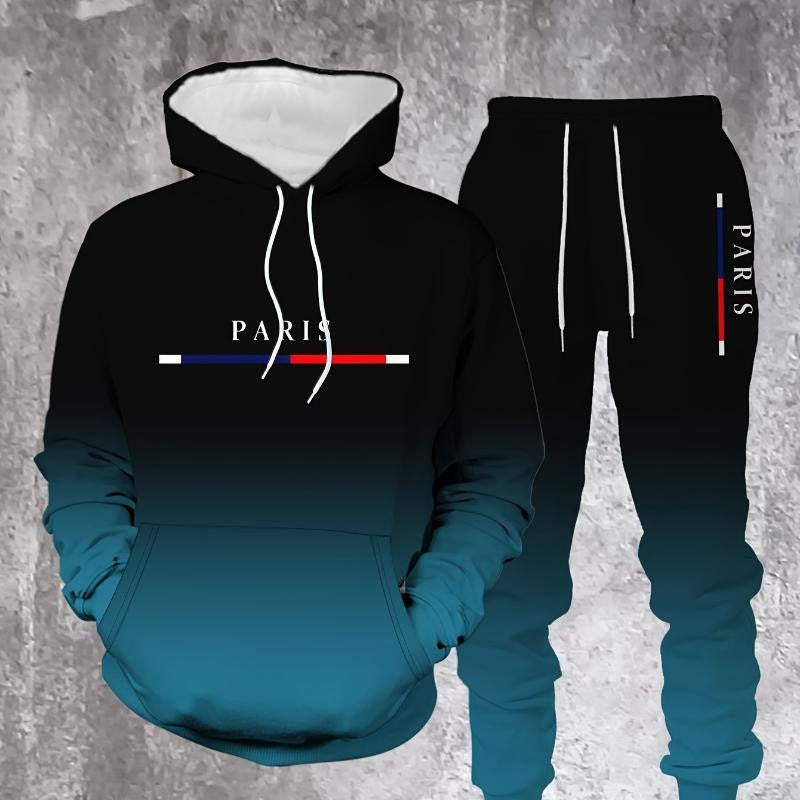 🔥Solange der Vorrat reicht 40 % Rabatt!🎉Herren Gradient Trainingsanzug-Set - Kapuzenpullover und Jogginghose
