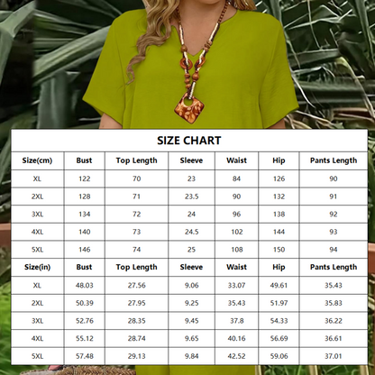 🔥Solange der Vorrat reicht 40 % Rabatt!🎉Damen-Casual-Set: Kurzarm-Oberteil & Weitbein-Hose