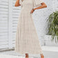 🌷Frühsommer-Sale: 70% Rabatt🌸 Lässiges, geblümtes Maxikleid für den Sommer 2026 mit kurzen, flatternden Ärmeln, Rundhalsausschnitt, geraffter Taille und fließendem Schnitt