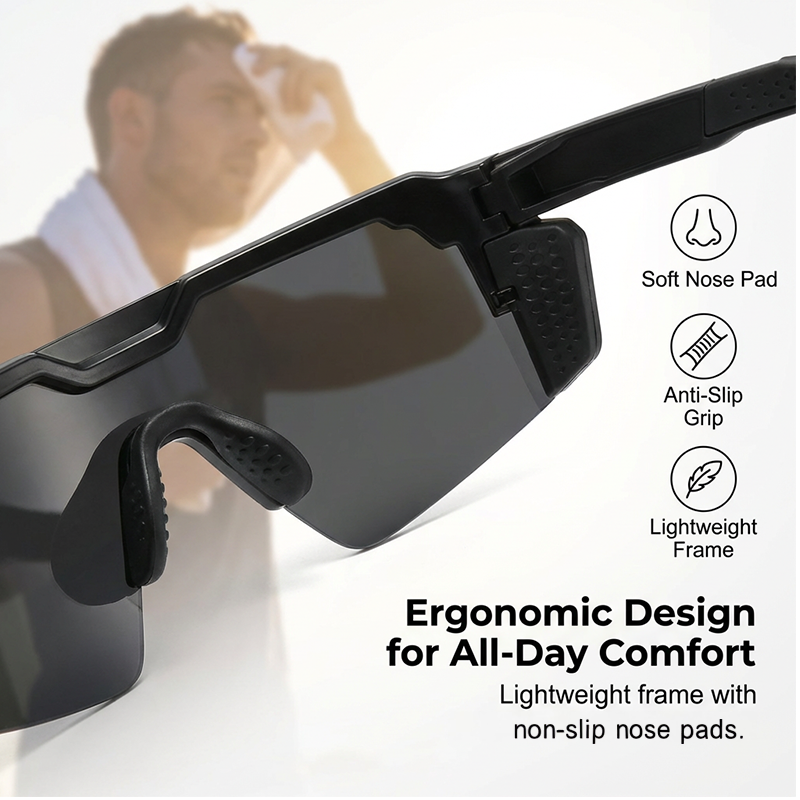 🕶️ JETZT -50% RABATT! 🔥 Sport-Sonnenbrille UV400 Unisex – Verspiegelte Gläser Anti-Blendung, Leichter TR-Rahmen, Panoramasicht & Seitenschutz · 8 Farben ✨
