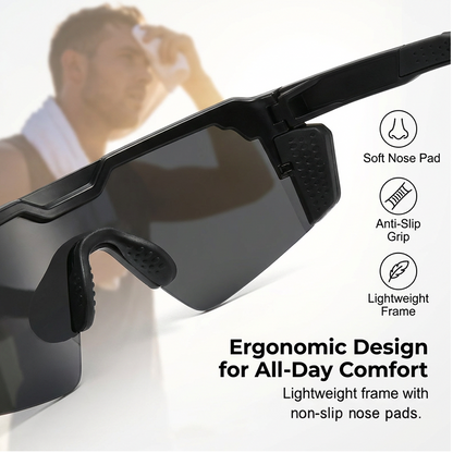 🕶️ JETZT -50% RABATT! 🔥 Sport-Sonnenbrille UV400 Unisex – Verspiegelte Gläser Anti-Blendung, Leichter TR-Rahmen, Panoramasicht & Seitenschutz · 8 Farben ✨