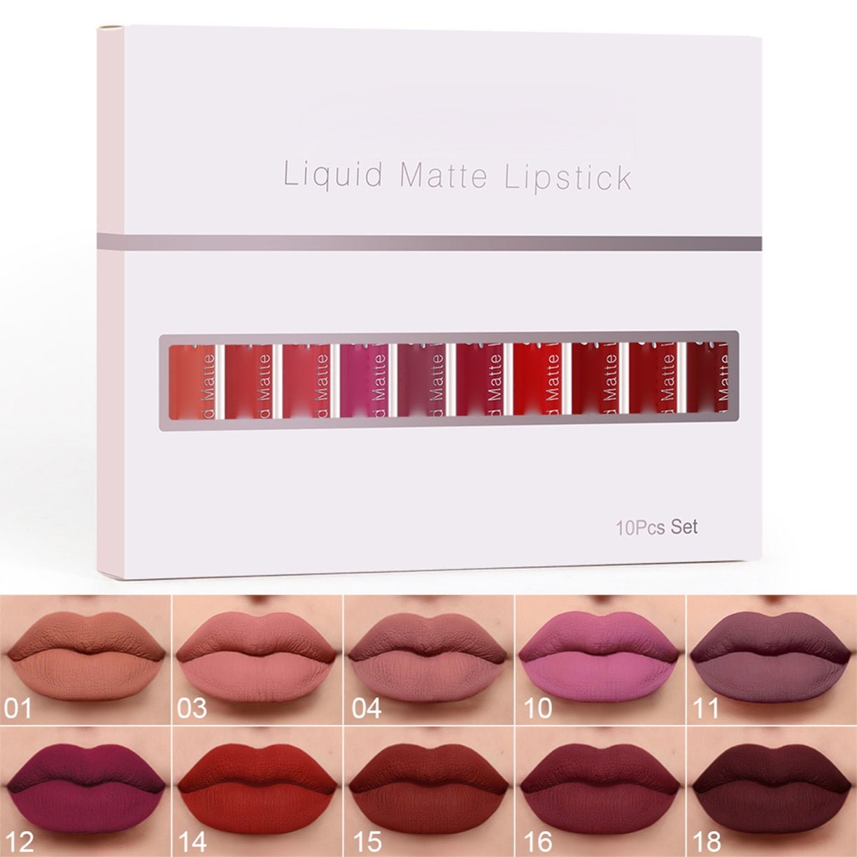 📢📢50 % RABATT !!!⏰18er-Set matter, wasserfester und langanhaltender Lipgloss