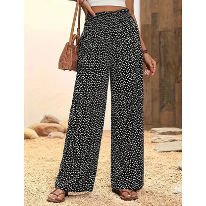 Damen-Hose mit gerafftem Hohem Bund & Weitem Bein – Leicht, vielseitig & eleganter Oversize-Style 🌿