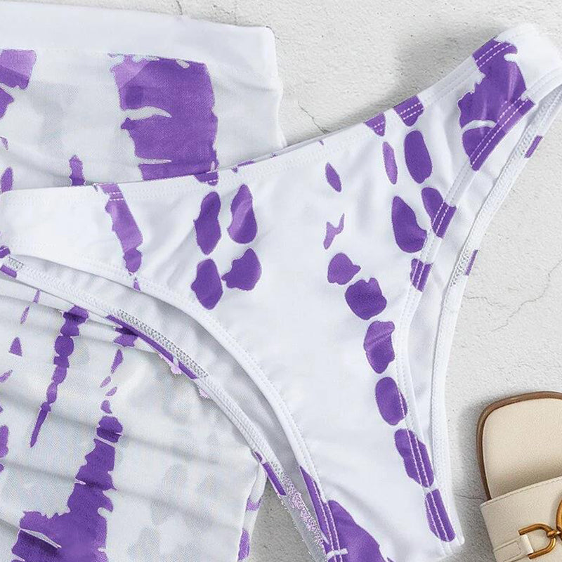 👙 50% RABATT! 🌊 3-teiliges Gerafftes Bikini-Set für Damen – Figurbetonend, Verstellbare Träger & Perfekt Für Strand & Urlaub 🌸