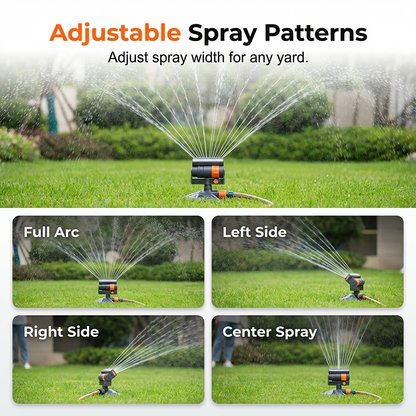 🌿 50% RABATT! 💦 Oszillierender Gartenregner – Verstellbare Sprühweite, hohe Reichweite & Filter – Ideal für Rasen & Beete – inkl. Flachboden/Erdspieß ☀️