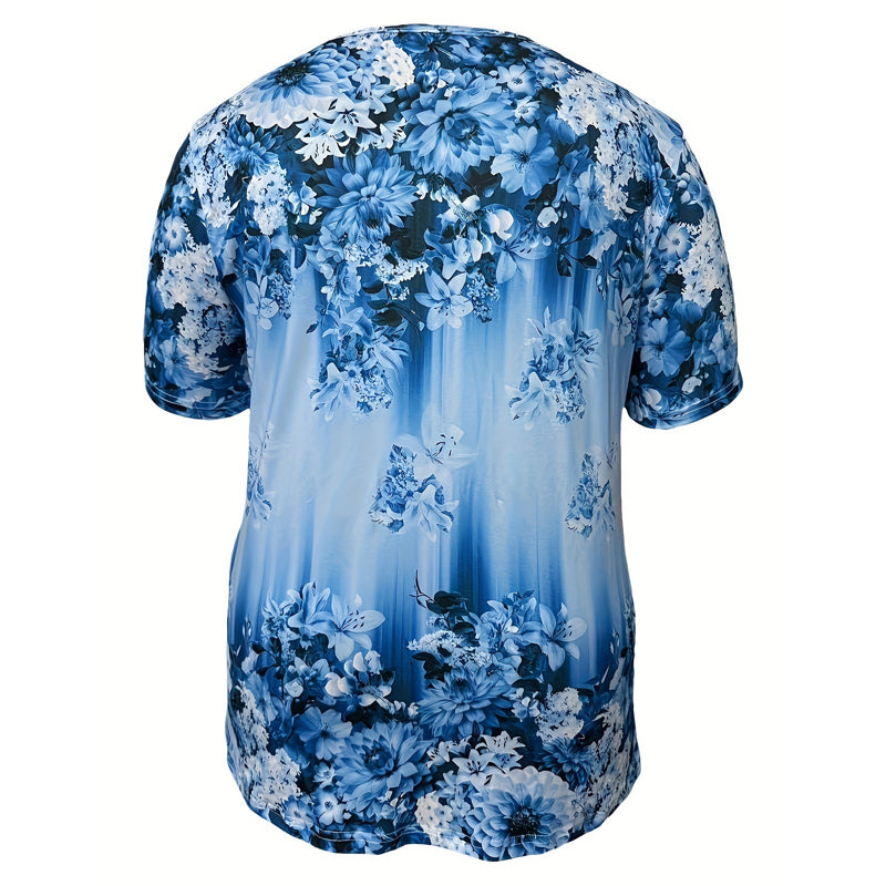👚 60% RABATT! 🌸 Elegantes Damen-Kurzarmoberteil mit Blumendruck – Leichter Stoff, Romantisches Design & Perfekt Für Warme Tage ☀️