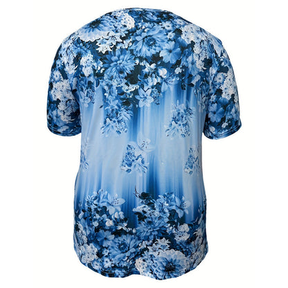 👚 60% RABATT! 🌸 Elegantes Damen-Kurzarmoberteil mit Blumendruck – Leichter Stoff, Romantisches Design & Perfekt Für Warme Tage ☀️