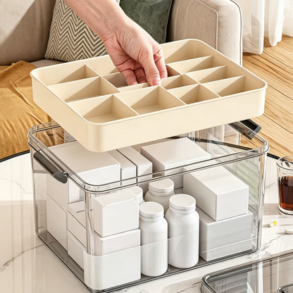 💊 50% RABATT! 🧺 Mehrschichtige Medikamenten-Aufbewahrungsbox mit Griff – Platzsparend, Leicht Zu Organisieren & Ideal Für Reise & Haushalt 🏠