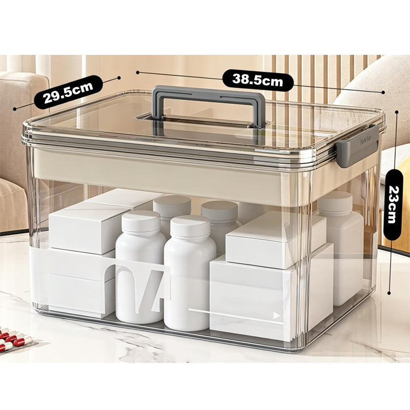 💊 50% RABATT! 🧺 Mehrschichtige Medikamenten-Aufbewahrungsbox mit Griff – Platzsparend, Leicht Zu Organisieren & Ideal Für Reise & Haushalt 🏠