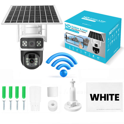 📹 50% RABATT! ☀️ Solarbetriebene Überwachungskamera mit Akku – Dual-Objektiv, 3-Geteiltes Bild & HD-Nachtsicht, Per App Steuerbar Für Maximale Sicherheit 🔭