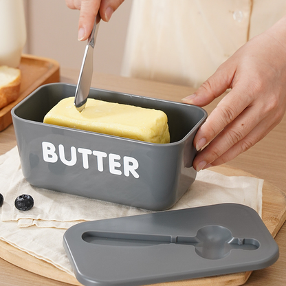 🧈 50% RABATT! 🍞 Große Butterdose aus Kunststoff mit Deckel & Integriertem Messer – Platzsparend, Frischhaltend & Ideal Für Die Küche 🏠