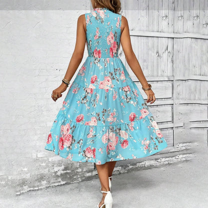 👗🌸 Ärmelloses Freizeitkleid mit Blumenmuster für Damen – Leicht, lässig & perfekt für den Sommer 🌼