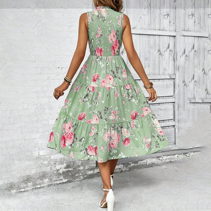 👗🌸 Ärmelloses Freizeitkleid mit Blumenmuster für Damen – Leicht, lässig & perfekt für den Sommer 🌼