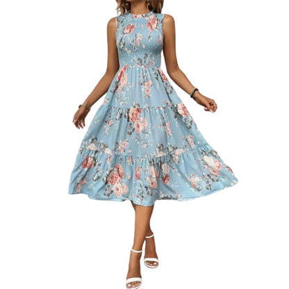 👗🌸 Ärmelloses Freizeitkleid mit Blumenmuster für Damen – Leicht, lässig & perfekt für den Sommer 🌼