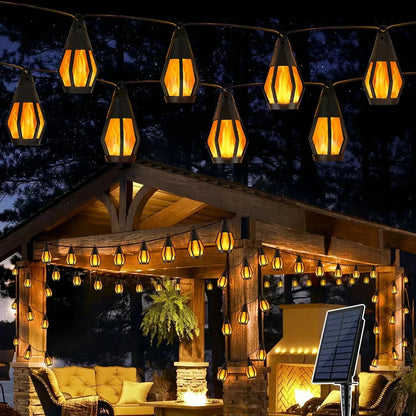 🌟 LIMITIERTE AKTION: 50% RABATT! 💡 IP65 Solar-LED-Lichterkette mit Flammen-Effekt – Wasserdicht, Mit Sensor, 360° Licht für Garten, Terrasse & Balkon 🔥