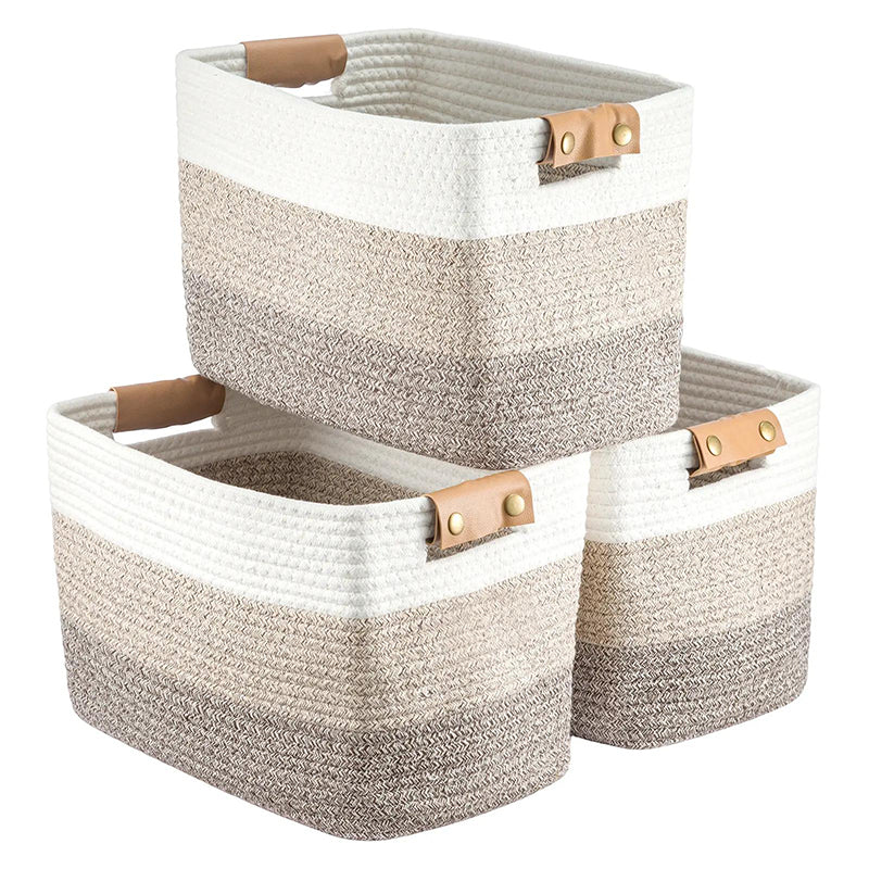 🧺 50% RABATT! 🧵 Geflochtener Baumwollseil-Aufbewahrungskorb mit Griffen – Weich, Stabil & Perfekt Für Spielzeug, Wäsche & Wohnaccessoires 🏠