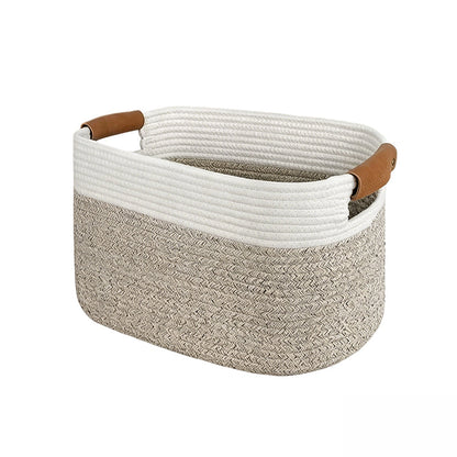 🧺 50% RABATT! 🧵 Geflochtener Baumwollseil-Aufbewahrungskorb mit Griffen – Weich, Stabil & Perfekt Für Spielzeug, Wäsche & Wohnaccessoires 🏠